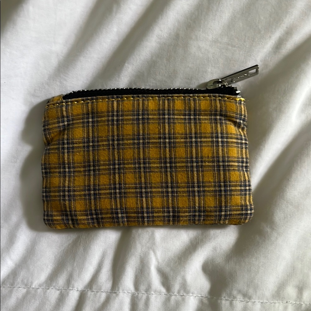 Brandy Melville Yellow Plaid Wallet